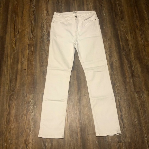 Frame Denim Denim - Frame Le High Straight Jeans Women's 30 High Rise Stretch Fit in Blanc Wash